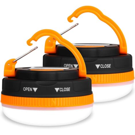 [LCS] Lanterne de camping, lot de 2 lanternes LED avec 5 modes, lumière SOS, lanterne de camping étanche, mini lanterne de tente, portable et pratique - AquaForge (1/5)