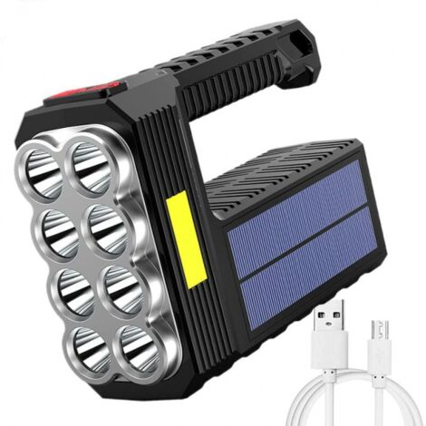 Lampe torche LED, rechargeable par USB/solaire, ultra-lumineuse. - AquaForge (1/5)