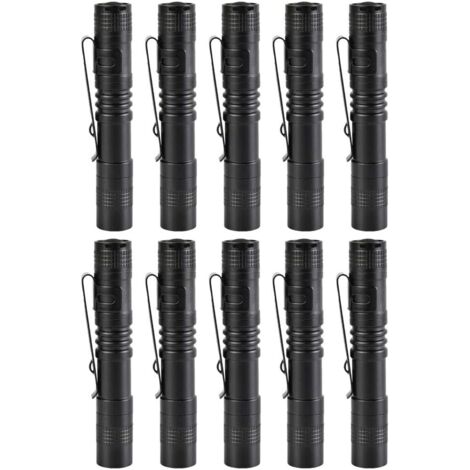 Lampe torche de poche LED, lot de 10, mini lampe torche tactique à forte luminosité pour le camping et la randonnée - AquaForge (1/5)