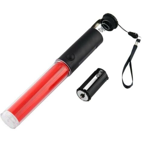 Deux bâtons lumineux fluorescents rouge vif, en plastique résistant, pour la signalisation routière. - AquaForge