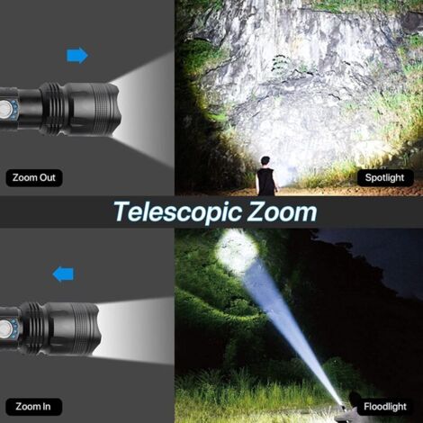 Publicité sponsorisée - Lampe torche LED rechargeable, 10 000 lumens, lampe torche tactique ultra-lumineuse avec 26 LED. KLB-AquaForge (1/5)