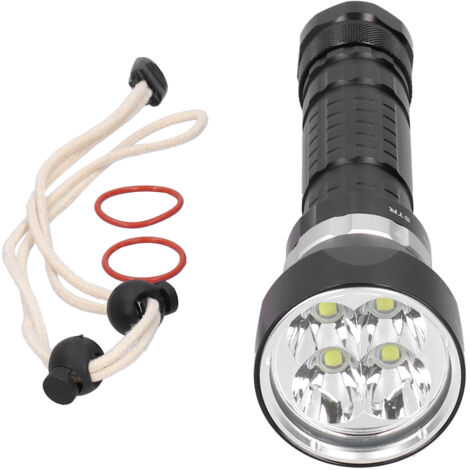Lampe torche LED D40 portable pour la plongée, étanche, fabriquée en alliage d'aluminium et de magnésium de qualité aéronautique, avec dragonne. - AquaForge (1/5)