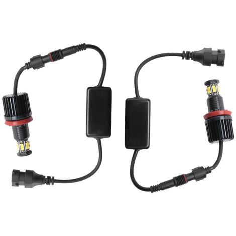 1 paire d'ampoules de phares Angel Eyes 120 W avec 12 LED pour voitures E82 E90 E92 E60 E61 E63 E89 X6 H8 - AquaForge (1/5)
