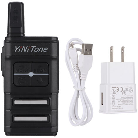 Mini radio portable UHF 16 canaux simplex FM 400-470 MHz, talkie-walkie 110-240 V-AquaForge (1/5)