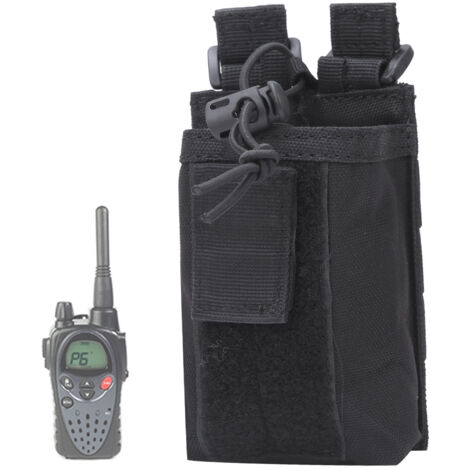 Sacoche de transport multifonctionnelle en nylon pour talkie-walkie, idéale pour les sports de plein air, les activités militaires et les loisirs. Étui noir.-AquaForge (1/5)