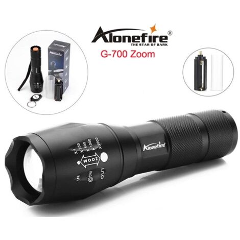 Lampe torche LED AquaForge XM-L T6 1000 lumens avec zoom pour la chasse et la pêche (1/5)