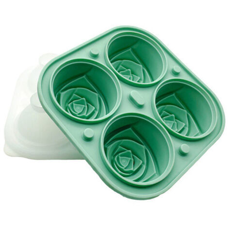 Moule en silicone avec couvercle, 4 cavités, forme rose, réutilisable. - AquaForge (1/5)