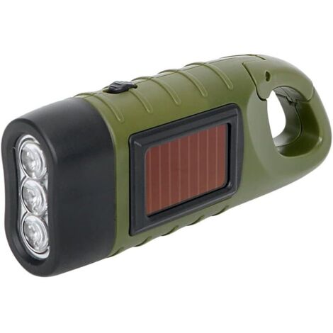 Lanterne solaire LED rechargeable avec manivelle, 124 × 42 × 32 mm, pour une utilisation extérieure. - AquaForge (1/5)