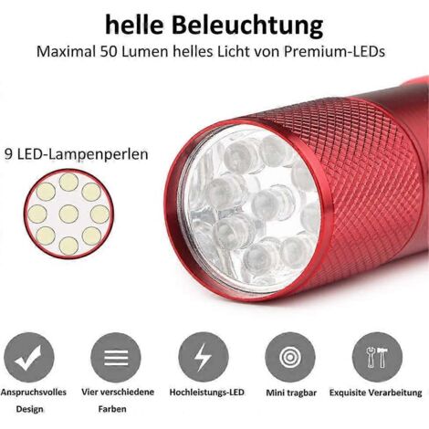Lot de 4 mini lampes torches LED étanches (piles non incluses) - AquaForge (1/4)