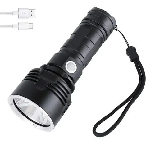 Lampe torche LED ultra-lumineuse de 5000 lumens, rechargeable par USB, idéale pour la maison, la randonnée et les situations d'urgence. - AquaForge (1/3)