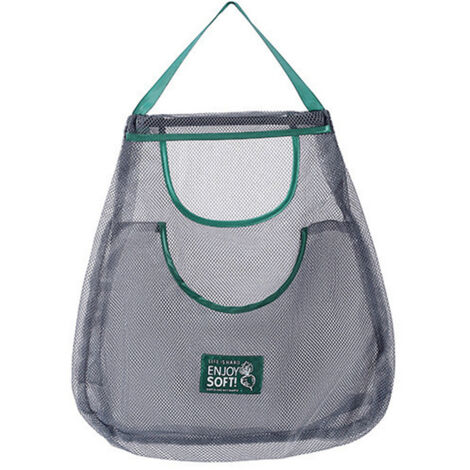 Sac en filet pour le stockage des légumes - Étagère suspendue portable respirante à 2 niveaux pour oignons et ail, idéale pour les produits agricoles (40 x 50 cm) - AquaForge (1/2)