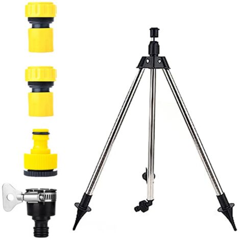 Système d'irrigation rotatif automatique, arroseur de pelouse robuste avec base trépied rotative, cadre télescopique en métal solide - AquaForge (1/5)