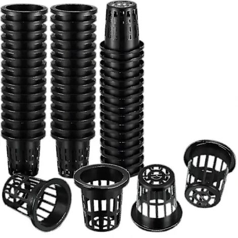 Lot de 100 paniers en maille, 4,5 cm de large, avec fentes et rebord, pour la culture hydroponique. - AquaForge (1/5)