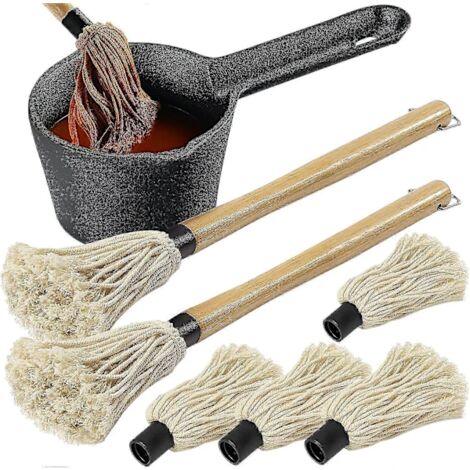 Ensemble de batterie de cuisine en fonte et brosse de nettoyage pour barbecue, 6 accessoires pour grillades, dont un flacon pulvérisateur de 700 ml (24 oz) - AquaForge (1/5)
