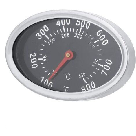 Thermomètre de cuisson ovale en acier inoxydable, température maximale 430 °C, idéal pour les barbecues, fours, fumoirs et chariots - AquaForge (1/5)