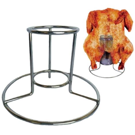 Support pour canettes de bière pour poulet, grille en acier inoxydable pour rôtir le poulet à la bière, accessoires pour barbecue vertical - AquaForge (1/5)