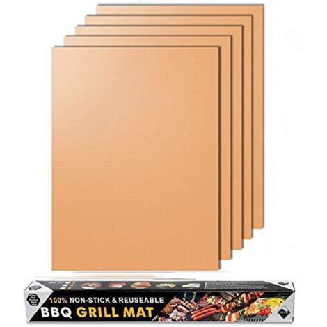 Tapis de cuisson en cuivre pour barbecue, lot de 5. Tapis de cuisson magiques, durables, antiadhésifs, réutilisables et faciles à nettoyer - AquaForge (1/5)