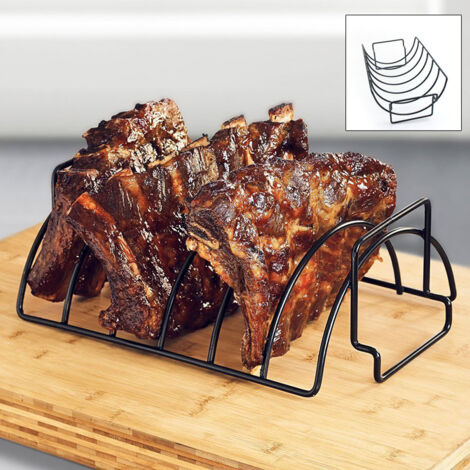 Support de barbecue, grille antiadhésive pour steaks et côtes levées, accessoires de cuisine pour barbecue - AquaForge (1/3)