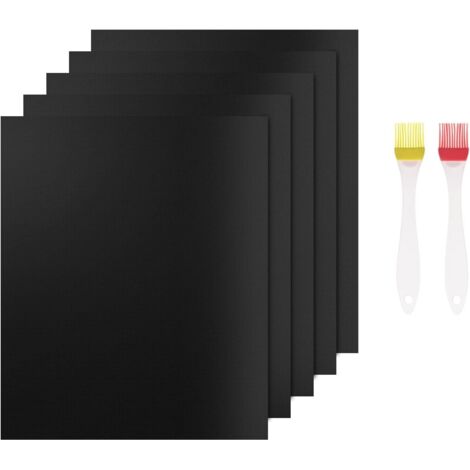 Ensemble de 5 tapis de cuisson réutilisables, accessoires de cuisson antiadhésifs, compatibles avec les barbecues à gaz, à charbon et électriques - AquaForge (1/5)