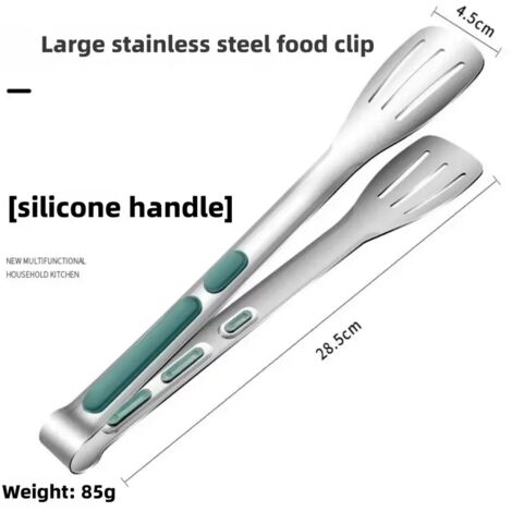Pince de cuisine antidérapante en acier inoxydable, idéale pour les viandes, les salades et le pain, parfaite pour les barbecues et les buffets. Ustensile de cuisine - AquaForge (1/5)