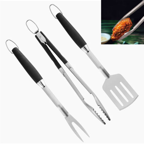 Kit d'accessoires de barbecue 3 pièces : pince à barbecue, spatule et fourchette aiguisée. - AquaForge (1/5)