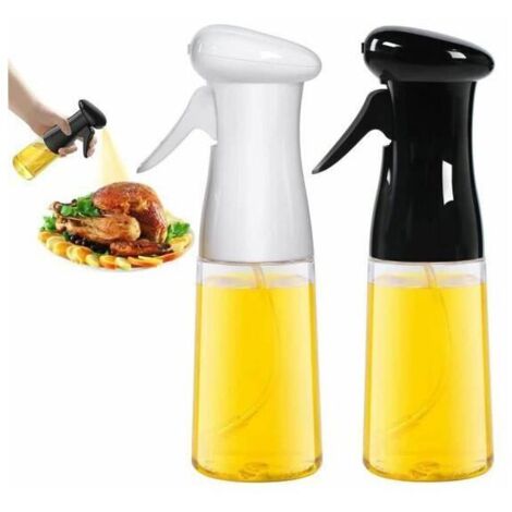 Vaporisateur portable d'huile et de vinaigre, accessoire de rangement pour la cuisine et le barbecue (noir + blanc, 2 unités) - AquaForge (1/4)