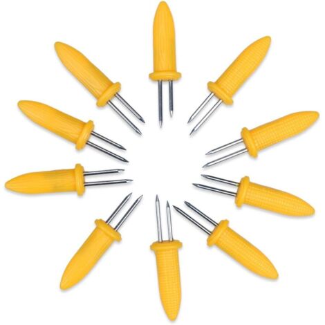 [LCS] Lot de 10 fourchettes à maïs doubles, porte-fourchettes pour barbecue, ustensiles de camping et de pique-nique - AquaForge (1/5)