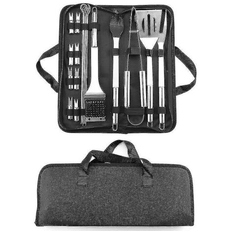 Ensemble barbecue 20 pièces, ustensiles de grillade en acier inoxydable, accessoires de cuisine avec (A) - AquaForge (1/5)