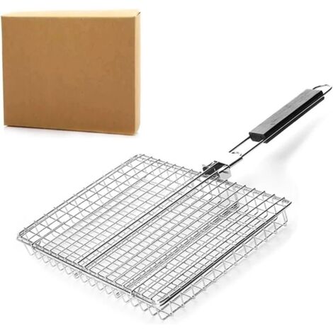 Panier à barbecue en acier inoxydable 304, tapis de cuisson antiadhésif, garniture pour pique-nique pour viande, légumes et steak, accessoires - AquaForge (1/5)