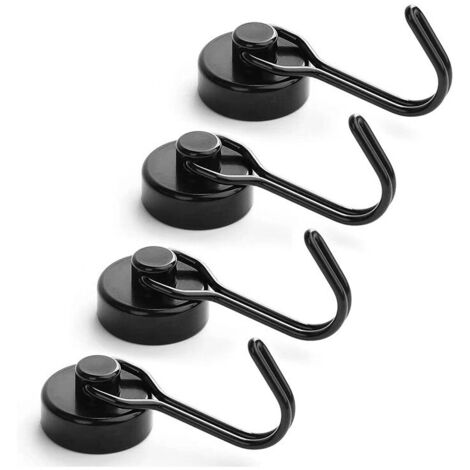 Lot de 4 crochets magnétiques renforcés, idéal pour les réfrigérateurs, les barbecues, les boîtes à outils d'extérieur et les accessoires indispensables - AquaForge (1/3)