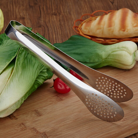 Pince de service en acier inoxydable, 23 cm (9 pouces), pour amuse-gueules, buffets, salades, barbecues, gâteaux et pains. - AquaForge (1/4)