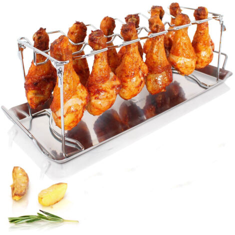 Accessoires pour barbecue, capacité de 14 cuisses de poulet, grille en acier inoxydable facile à nettoyer, cuisson extérieure portable. - AquaForge (1/5)