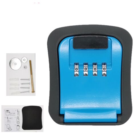 Boîte à clés, boîte à clés à combinaison en métal, boîte à clés à combinaison (bleue) - AquaForge (1/5)