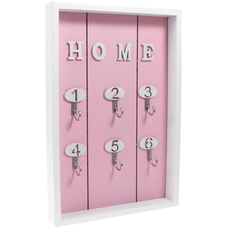 Armoire à clés en bois de style nordique avec serrure, étagère murale, organiseur de bijoux - rose, compatible avec différentes marques - AquaForge (1/4)