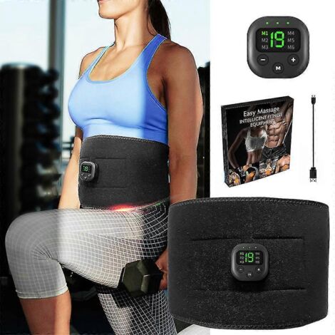 Ceinture de fitness EMS pour tonifier les muscles abdominaux, stimulateur électrique rechargeable-AquaForge