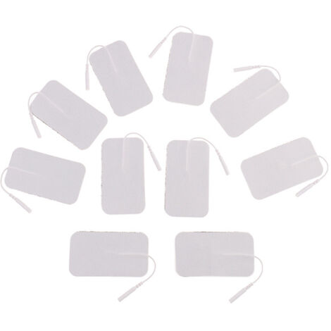 Lot de 10 électrodes TENS/EMS - Électrodes pour appareils de massage - Blanches - 5 x 9 x 0,5 cm-AquaForge (1/5)