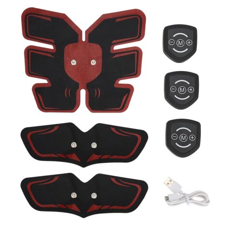 Stimulateur musculaire EMS portable pour massage abdominal, équipement de fitness et d'exercice rouge-AquaForge (1/5)