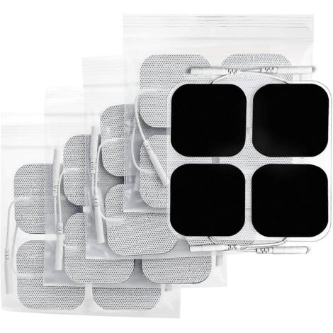 Électrodes TENS de 3e génération, 50 x 50 mm, sans latex, lot de 20, gel amélioré pour 45 utilisations, connecteur universel 2 mm pour appareils TENS/EMS-AquaForge (1/5)