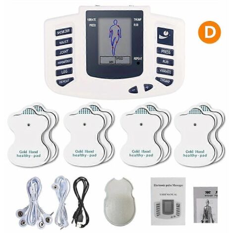 Appareil de massage électrique EMS/TENS pour stimulateur musculaire corporel avec 16 électrodes, thérapie numérique des méridiens et relaxation-AquaForge (1/5)