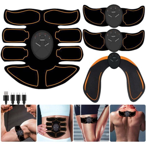 Stimulateur musculaire EMS pour abdominaux avec 6 modes et 10 niveaux d'intensité pour l'entraînement des hommes et des femmes-AquaForge (1/5)