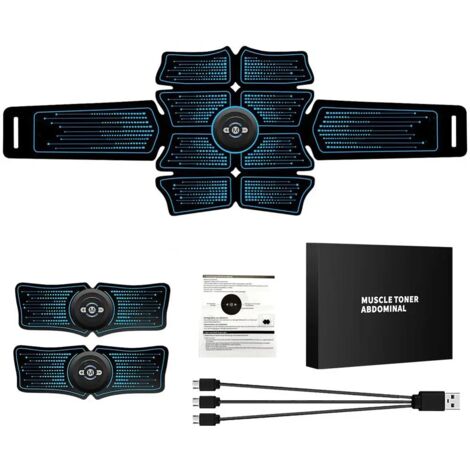 Appareil de massage électrique EMS rechargeable par USB pour les muscles abdominaux, idéal pour le sport, la salle de gym et l'entraînement à domicile.-AquaForge (1/5)