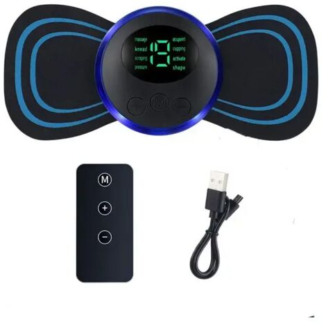 Appareil de massage cervical avec écran LCD, patch de massage électrique EMS à basse fréquence, stimulateur musculaire pulsé, soulagement de la douleur et relaxation-AquaForge (1/5)