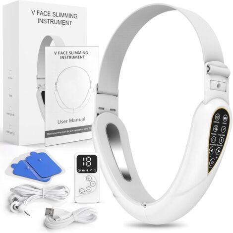 Appareil de massage électrique remodelant, appareil EMS pour réduire le double menton, ceinture de beauté raffermissante et remodelante pour le visage, appareil de lifting facial par microcourant-Aqua (1/5)