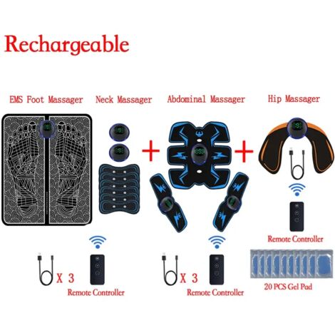 Stimulateur musculaire EMS télécommandé, appareil de fitness électrique intelligent pour l'entraînement abdominal et la perte de poids, autocollants amincissants pour le corps-AquaForge (1/5)