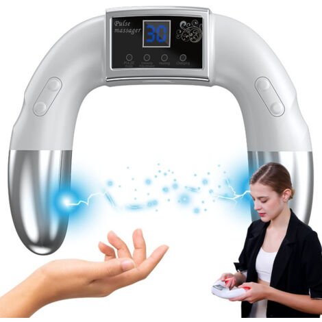 Appareil de massage électrique pour les mains avec thérapie par impulsions EMS pour soulager la douleur et favoriser la relaxation-AquaForge