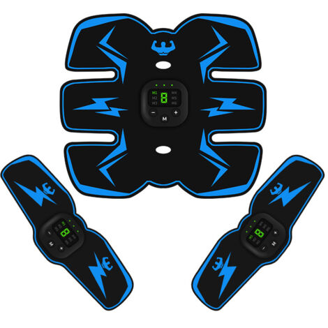 Stimulateur musculaire EMS pour le ventre, les bras et les abdominaux (bleu)-AquaForge (1/2)