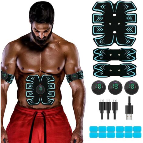 Stimulateur abdominal pour tonifier et renforcer les muscles, stimulateur abdominal portable avec technologie de stimulation musculaire EMS, niveaux d'intensité réglables pour les abdominaux-AquaForge (1/5)