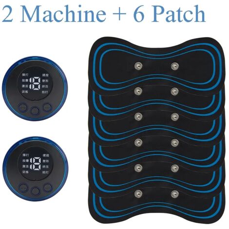 Appareil de massage cervical EMS Mini à impulsions électriques avec écran LCD et 8 modes de massage. Patch de massage cervical, outil de soulagement des douleurs musculaires, masseur corporel portable
