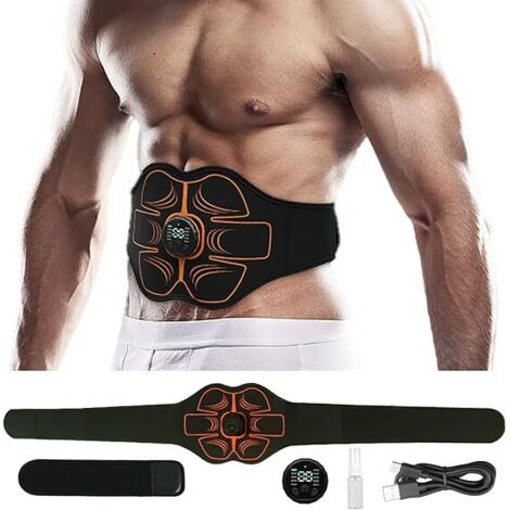 Appareil d'électrostimulation abdominale (EMS), idéal pour le renforcement musculaire des abdominaux (orange).-AquaForge (1/4)