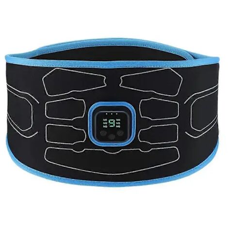 Ceinture d'électrostimulation abdominale (EMS), stimulateur musculaire pour le fitness et le remodelage corporel, unisexe, bleue-AquaForge